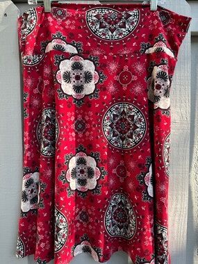 Stitch Fix Red Medallion Print Skirt